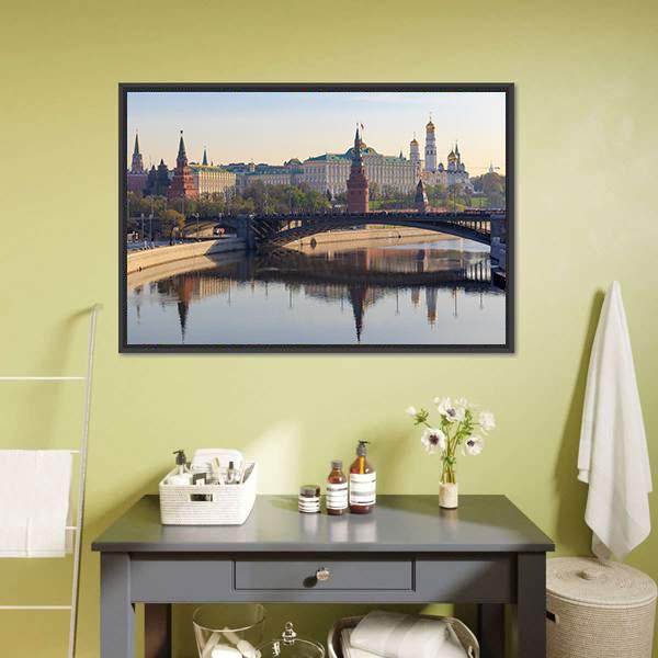 Moscow Kremlin In Spring Canvas Wall Art-3 Horizontal-Gallery Wrap-25" x 16"-Tiaracle