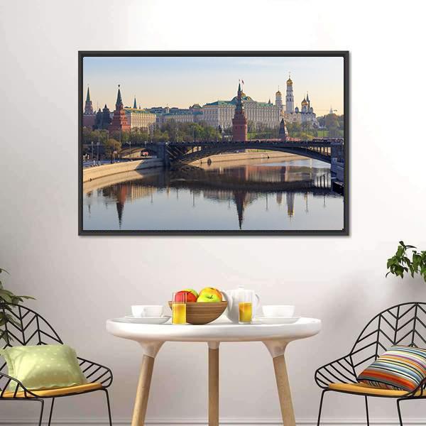 Moscow Kremlin In Spring Canvas Wall Art-3 Horizontal-Gallery Wrap-25" x 16"-Tiaracle