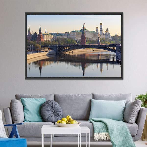 Moscow Kremlin In Spring Canvas Wall Art-3 Horizontal-Gallery Wrap-25" x 16"-Tiaracle