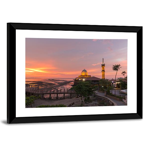 Mosque Al-Hussain Canvas Wall Art-3 Horizontal-Gallery Wrap-25" x 16"-Tiaracle