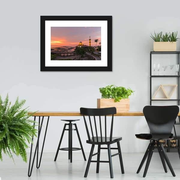 Mosque Al-Hussain Canvas Wall Art-3 Horizontal-Gallery Wrap-25" x 16"-Tiaracle
