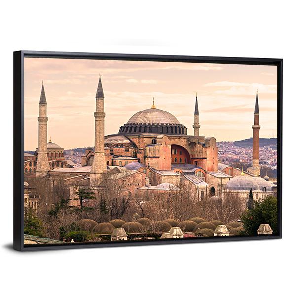 Mosque Hagia Sophia Canvas Wall Art-3 Horizontal-Gallery Wrap-25" x 16"-Tiaracle
