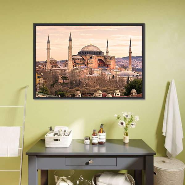 Mosque Hagia Sophia Canvas Wall Art-3 Horizontal-Gallery Wrap-25" x 16"-Tiaracle
