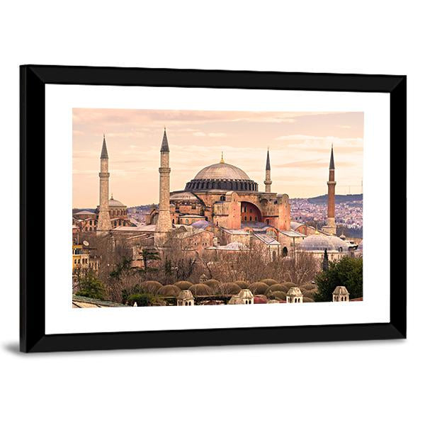 Mosque Hagia Sophia Canvas Wall Art-3 Horizontal-Gallery Wrap-25" x 16"-Tiaracle