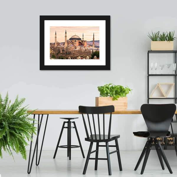 Mosque Hagia Sophia Canvas Wall Art-3 Horizontal-Gallery Wrap-25" x 16"-Tiaracle