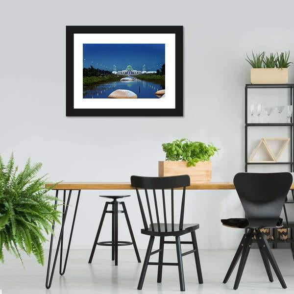 Mosque In Natuna Canvas Wall Art-3 Horizontal-Gallery Wrap-25" x 16"-Tiaracle