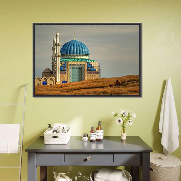 Mosque In Turkistan Canvas Wall Art-3 Horizontal-Gallery Wrap-25" x 16"-Tiaracle