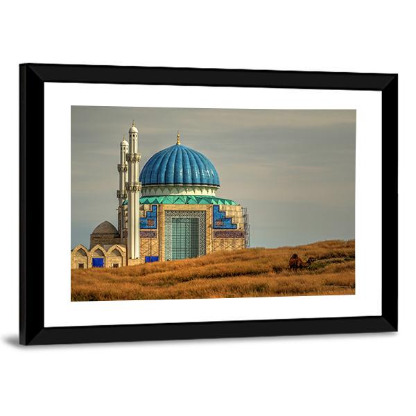 Mosque In Turkistan Canvas Wall Art-3 Horizontal-Gallery Wrap-25" x 16"-Tiaracle