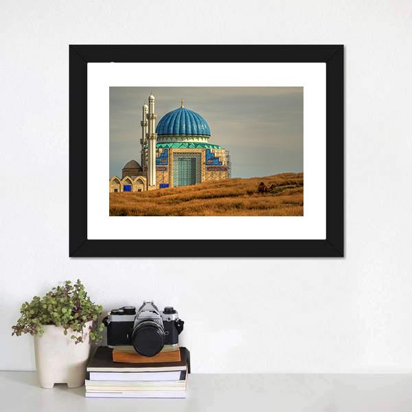Mosque In Turkistan Canvas Wall Art-3 Horizontal-Gallery Wrap-25" x 16"-Tiaracle
