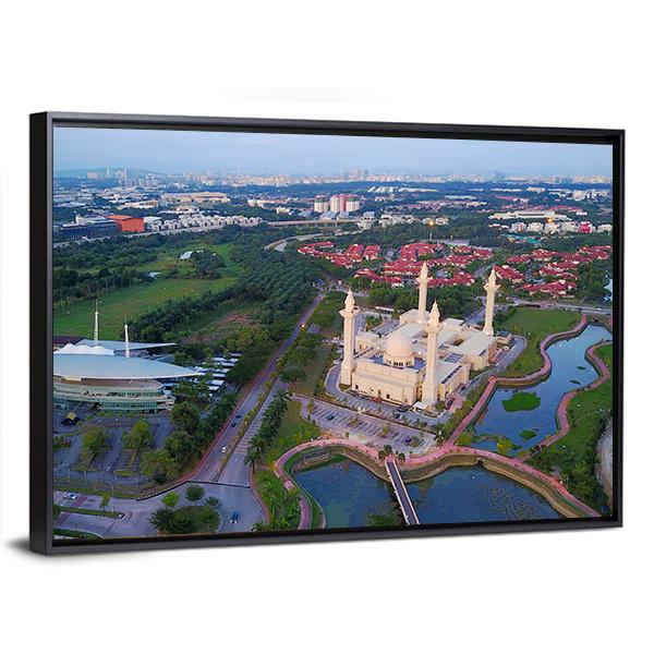 Mosque Shah Alam Canvas Wall Art-1 Piece-Floating Frame-36" x 24"-Tiaracle