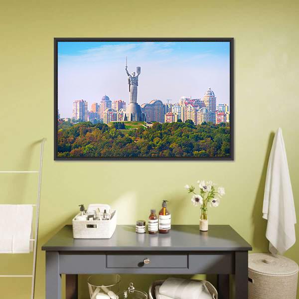 Motherland Statue In Ukraine Canvas Wall Art-3 Horizontal-Gallery Wrap-25" x 16"-Tiaracle