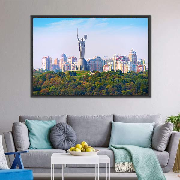 Motherland Statue In Ukraine Canvas Wall Art-3 Horizontal-Gallery Wrap-25" x 16"-Tiaracle