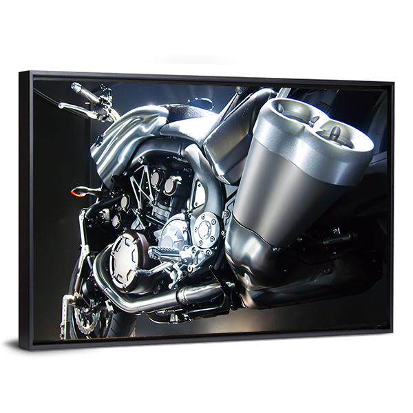 Motorbike Big Exhaust Pipe Canvas Wall Art-3 Horizontal-Gallery Wrap-25" x 16"-Tiaracle