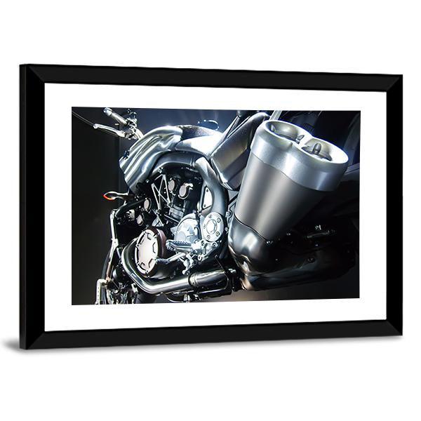 Motorbike Big Exhaust Pipe Canvas Wall Art-3 Horizontal-Gallery Wrap-25" x 16"-Tiaracle