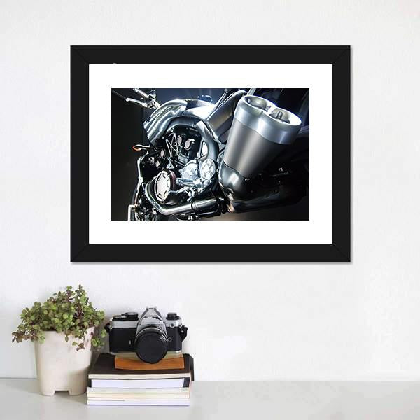Motorbike Big Exhaust Pipe Canvas Wall Art-3 Horizontal-Gallery Wrap-25" x 16"-Tiaracle