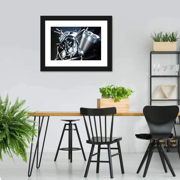 Motorbike Big Exhaust Pipe Canvas Wall Art-3 Horizontal-Gallery Wrap-25" x 16"-Tiaracle