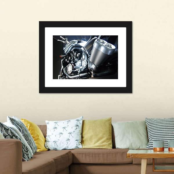 Motorbike Big Exhaust Pipe Canvas Wall Art-3 Horizontal-Gallery Wrap-25" x 16"-Tiaracle