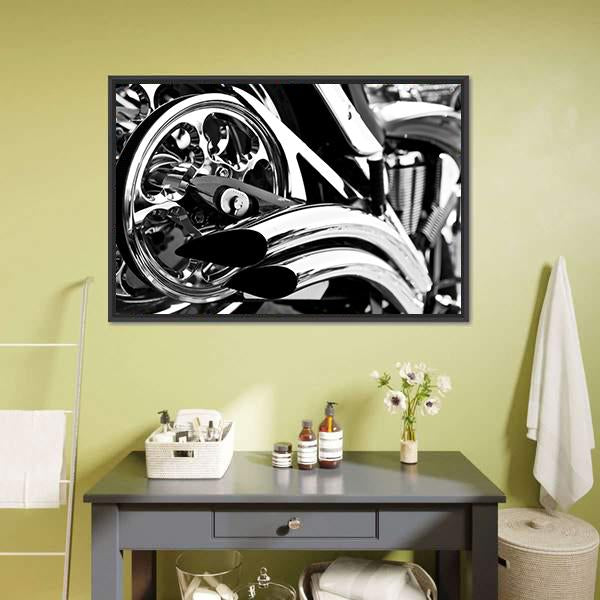 Motorbike Exhaust Pipes Canvas Wall Art-3 Horizontal-Gallery Wrap-25" x 16"-Tiaracle