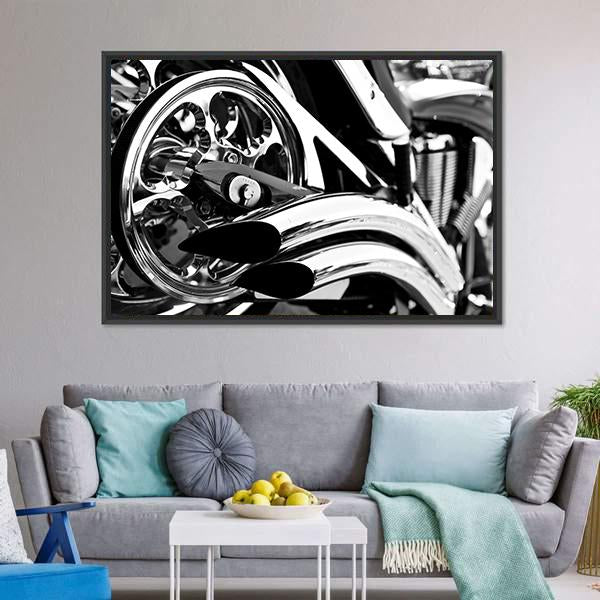 Motorbike Exhaust Pipes Canvas Wall Art-3 Horizontal-Gallery Wrap-25" x 16"-Tiaracle