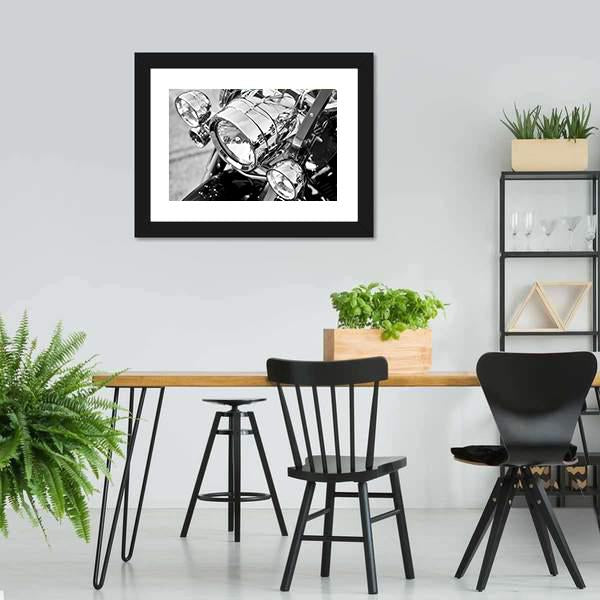 Motorcycle Lights Close Up Canvas Wall Art-3 Horizontal-Gallery Wrap-25" x 16"-Tiaracle