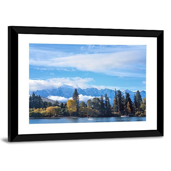 Mounatins With Lake Wakatipu Canvas Wall Art-3 Horizontal-Gallery Wrap-25" x 16"-Tiaracle