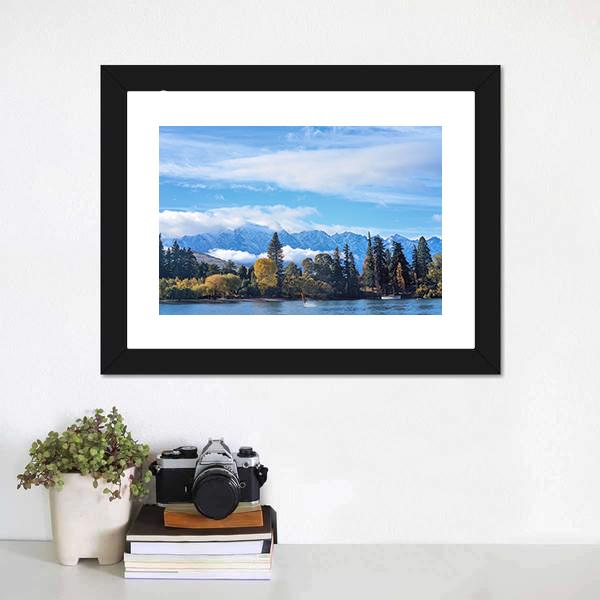 Mounatins With Lake Wakatipu Canvas Wall Art-3 Horizontal-Gallery Wrap-25" x 16"-Tiaracle