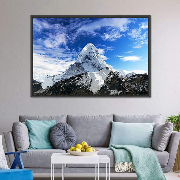 Mount Ama Dablam Canvas Wall Art-3 Horizontal-Gallery Wrap-25" x 16"-Tiaracle