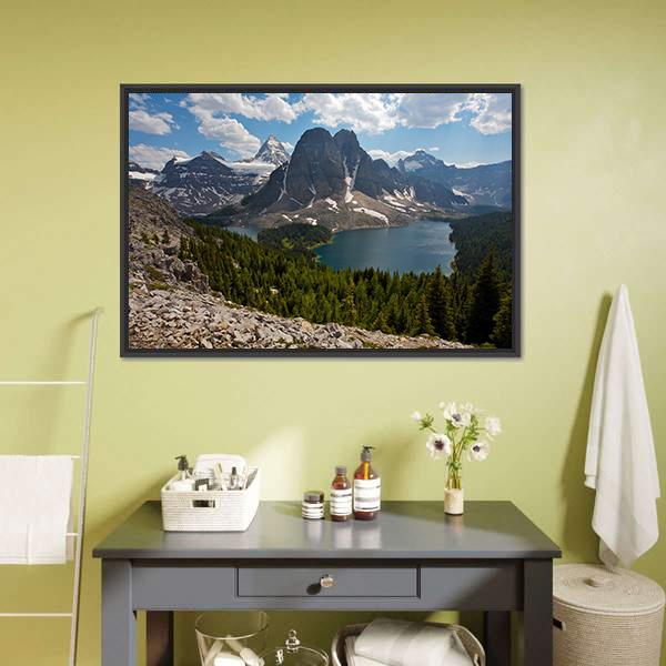 Mount Assiniboine Canada Canvas Wall Art-3 Horizontal-Gallery Wrap-25" x 16"-Tiaracle