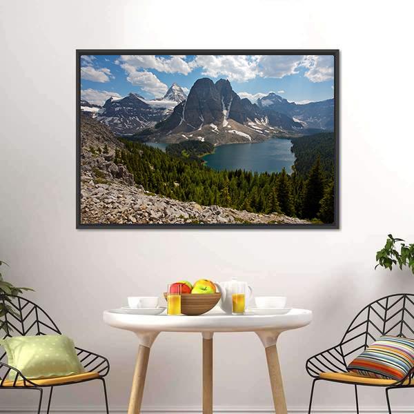 Mount Assiniboine Canada Canvas Wall Art-3 Horizontal-Gallery Wrap-25" x 16"-Tiaracle