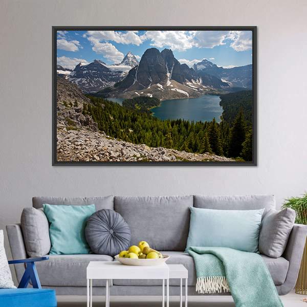 Mount Assiniboine Canada Canvas Wall Art-3 Horizontal-Gallery Wrap-25" x 16"-Tiaracle
