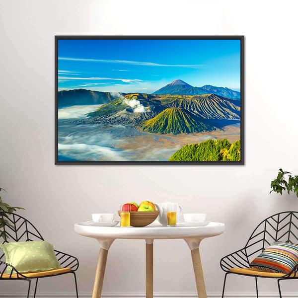 Mount Bromo At Morning Canvas Wall Art-5 Horizontal-Gallery Wrap-22" x 12"-Tiaracle
