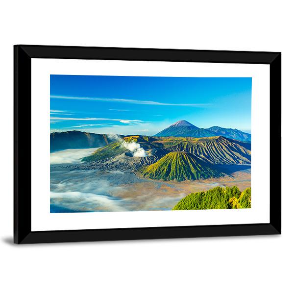 Mount Bromo At Morning Canvas Wall Art-5 Horizontal-Gallery Wrap-22" x 12"-Tiaracle