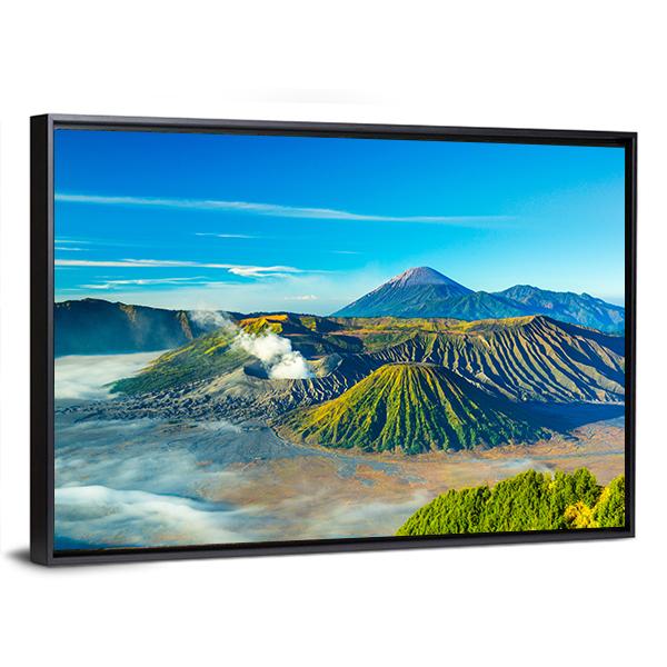 Mount Bromo At Morning Canvas Wall Art-5 Horizontal-Gallery Wrap-22" x 12"-Tiaracle