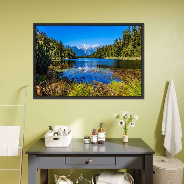 Mount Cook From Lake Canvas Wall Art-3 Horizontal-Gallery Wrap-25" x 16"-Tiaracle