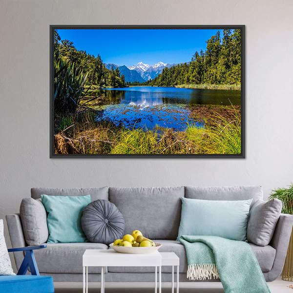 Mount Cook From Lake Canvas Wall Art-3 Horizontal-Gallery Wrap-25" x 16"-Tiaracle