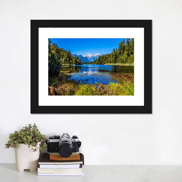 Mount Cook From Lake Canvas Wall Art-3 Horizontal-Gallery Wrap-25" x 16"-Tiaracle