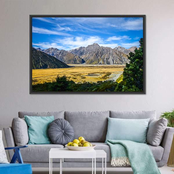 Mount Cook Landscape Canvas Wall Art-3 Horizontal-Gallery Wrap-25" x 16"-Tiaracle