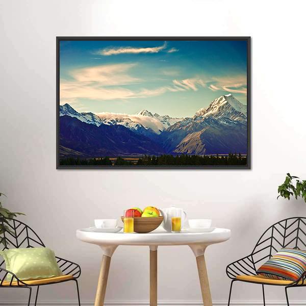 Mount Cook National Park Canvas Wall Art-3 Horizontal-Gallery Wrap-25" x 16"-Tiaracle