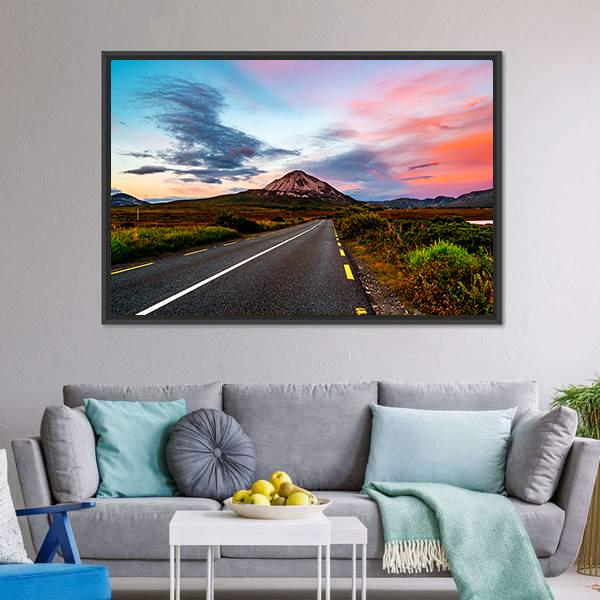 Mount Errigal At Sunset Canvas Wall Art-3 Horizontal-Gallery Wrap-25" x 16"-Tiaracle