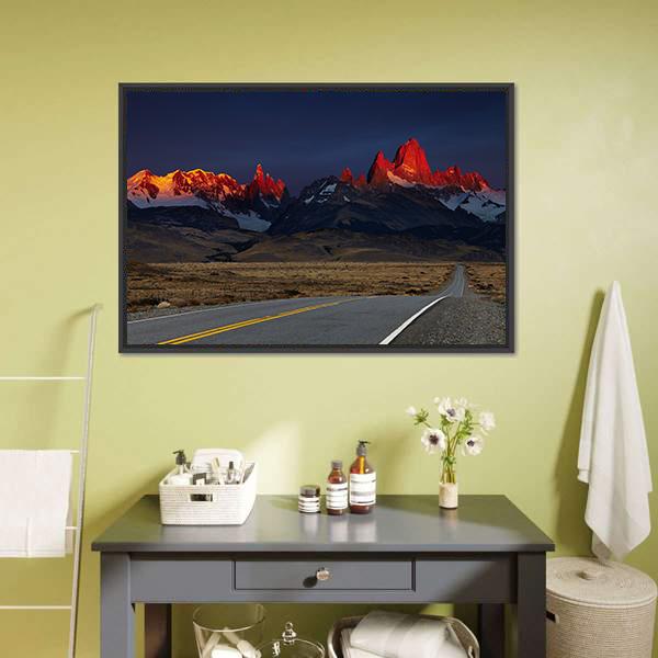 Mount Fitz Roy At Sunrise Canvas Wall Art-3 Horizontal-Gallery Wrap-25" x 16"-Tiaracle