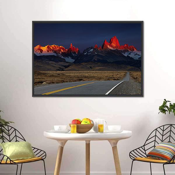 Mount Fitz Roy At Sunrise Canvas Wall Art-3 Horizontal-Gallery Wrap-25" x 16"-Tiaracle