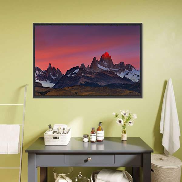 Mount Fitz Roy Canvas Wall Art-3 Horizontal-Gallery Wrap-25" x 16"-Tiaracle