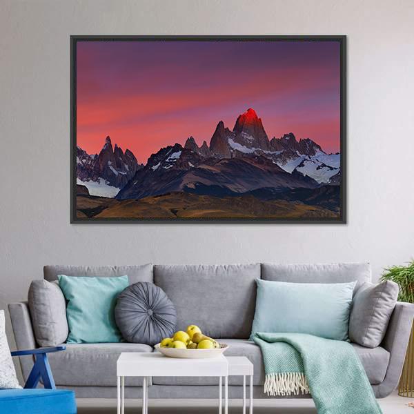 Mount Fitz Roy Canvas Wall Art-3 Horizontal-Gallery Wrap-25" x 16"-Tiaracle