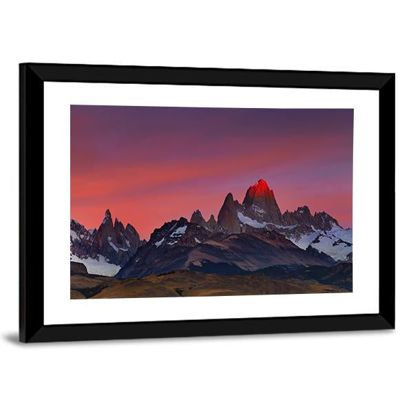 Mount Fitz Roy Canvas Wall Art-3 Horizontal-Gallery Wrap-25" x 16"-Tiaracle