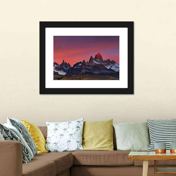 Mount Fitz Roy Canvas Wall Art-3 Horizontal-Gallery Wrap-25" x 16"-Tiaracle