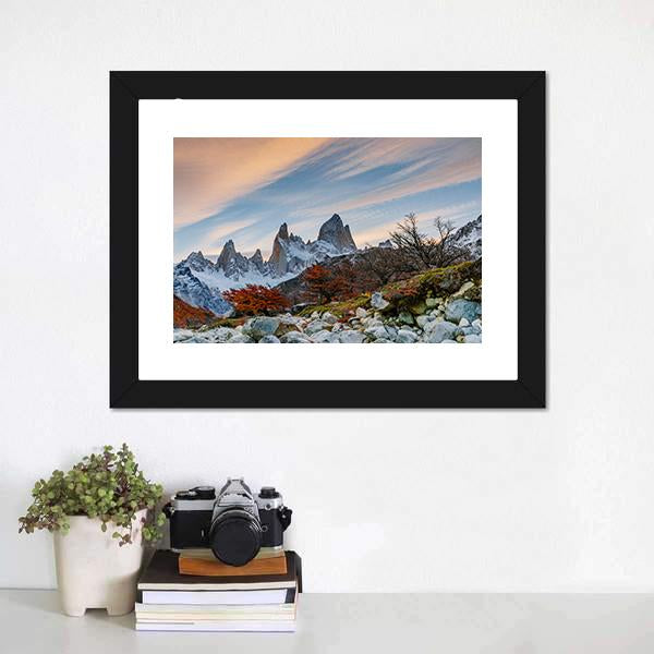 Mount Fitzroy During Sunset Canvas Wall Art-3 Horizontal-Gallery Wrap-25" x 16"-Tiaracle