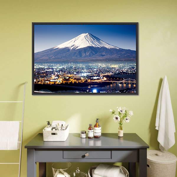 Mount Fuji From City Canvas Wall Art-3 Horizontal-Gallery Wrap-25" x 16"-Tiaracle