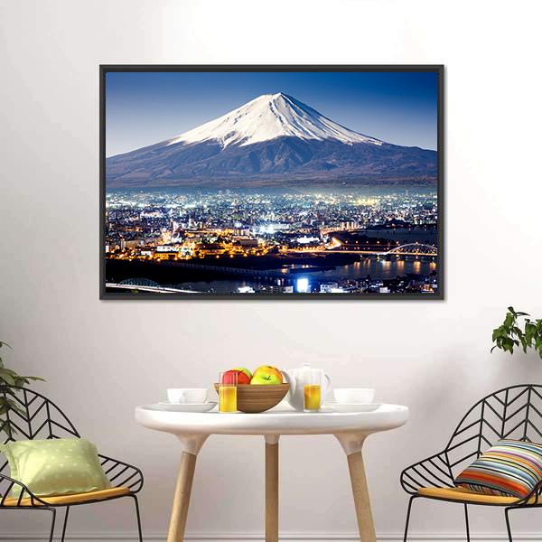 Mount Fuji From City Canvas Wall Art-3 Horizontal-Gallery Wrap-25" x 16"-Tiaracle