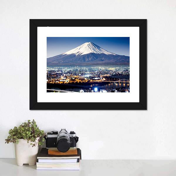 Mount Fuji From City Canvas Wall Art-3 Horizontal-Gallery Wrap-25" x 16"-Tiaracle