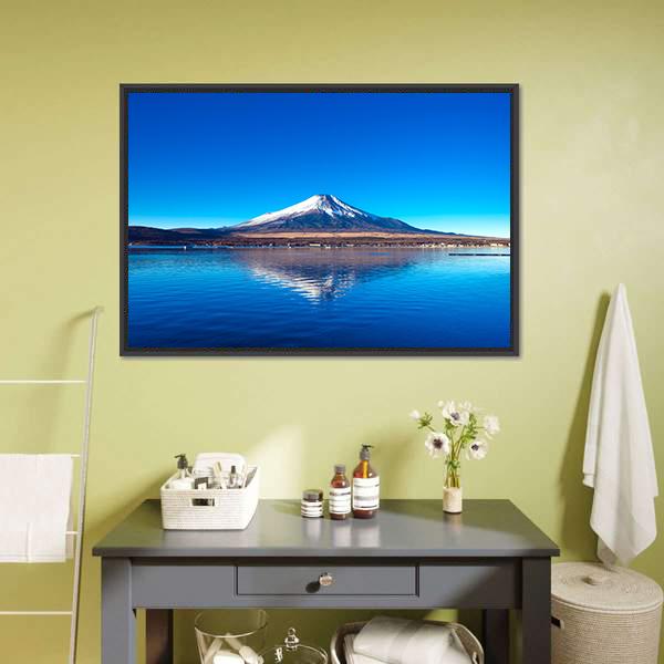 Mount Fuji & Lake Yamanaka Canvas Wall Art-3 Horizontal-Gallery Wrap-25" x 16"-Tiaracle